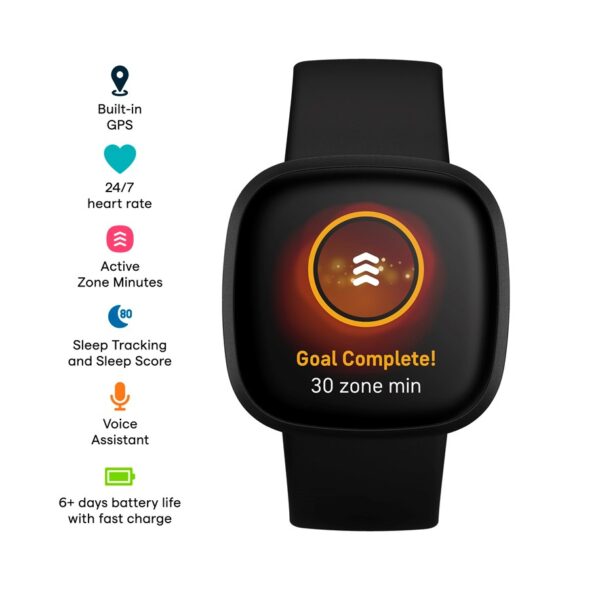 Fitbit Versa 3 schwarz/schwarz aluminum – Bild 3