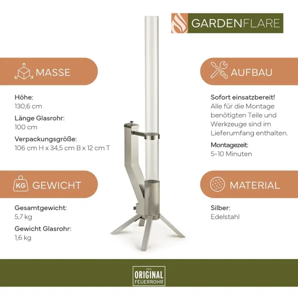 Gardenflare Feuerrohr – Bild 2