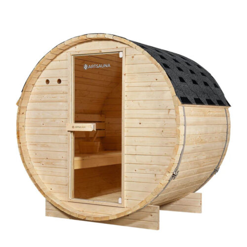 Artsauna Spitzbergen Sauna 120 mit Ofen 3,6 kW Fichtenholz natur (32208)