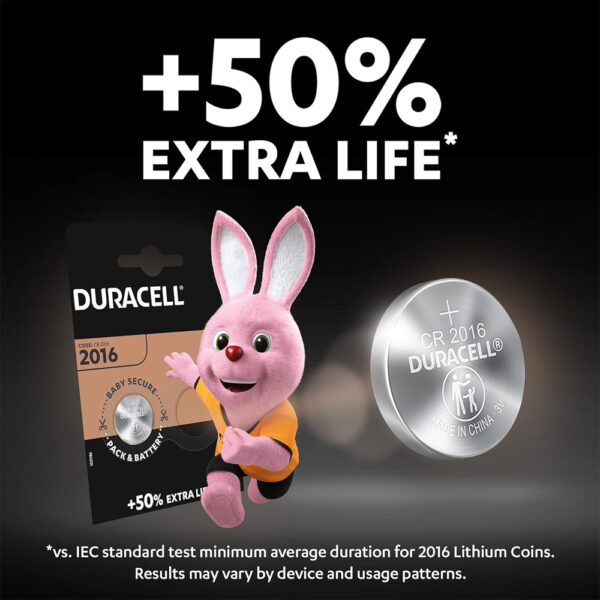 Duracell Specialty 2016 - Lithium-Knopfzelle 3 V - (CR2016 /DL2016) – Bild 2