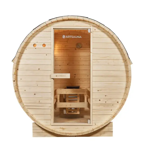 Artsauna Spitzbergen Sauna 120 mit Ofen 3,6 kW Fichtenholz natur (32208) – Bild 2